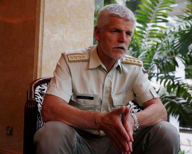 Chairman of NATO's military committee Petr Pavel speaks to Reuters on the sidelines of the IISS Shangri-La Dialogue in Singapore June 3, 2016. REUTERS/Edgar Su