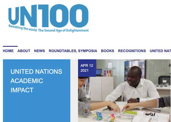 The United Nations Initiative launches the website at UN100.net and its book