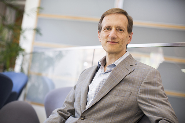 Gary King is the Albert J. Weatherhead III University Professor at Harvard University, based in the Department of Government. He is pictured in the CGIS Knafel Building. Stephanie Mitchell/Harvard Staff Photographer