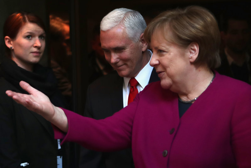 Chancelor Angela Merkel gave a speecch on security at the Munich Conference
