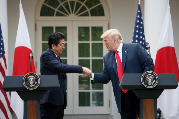 Japanese Prime Minister Shinzo Abe visited President Donald Trump