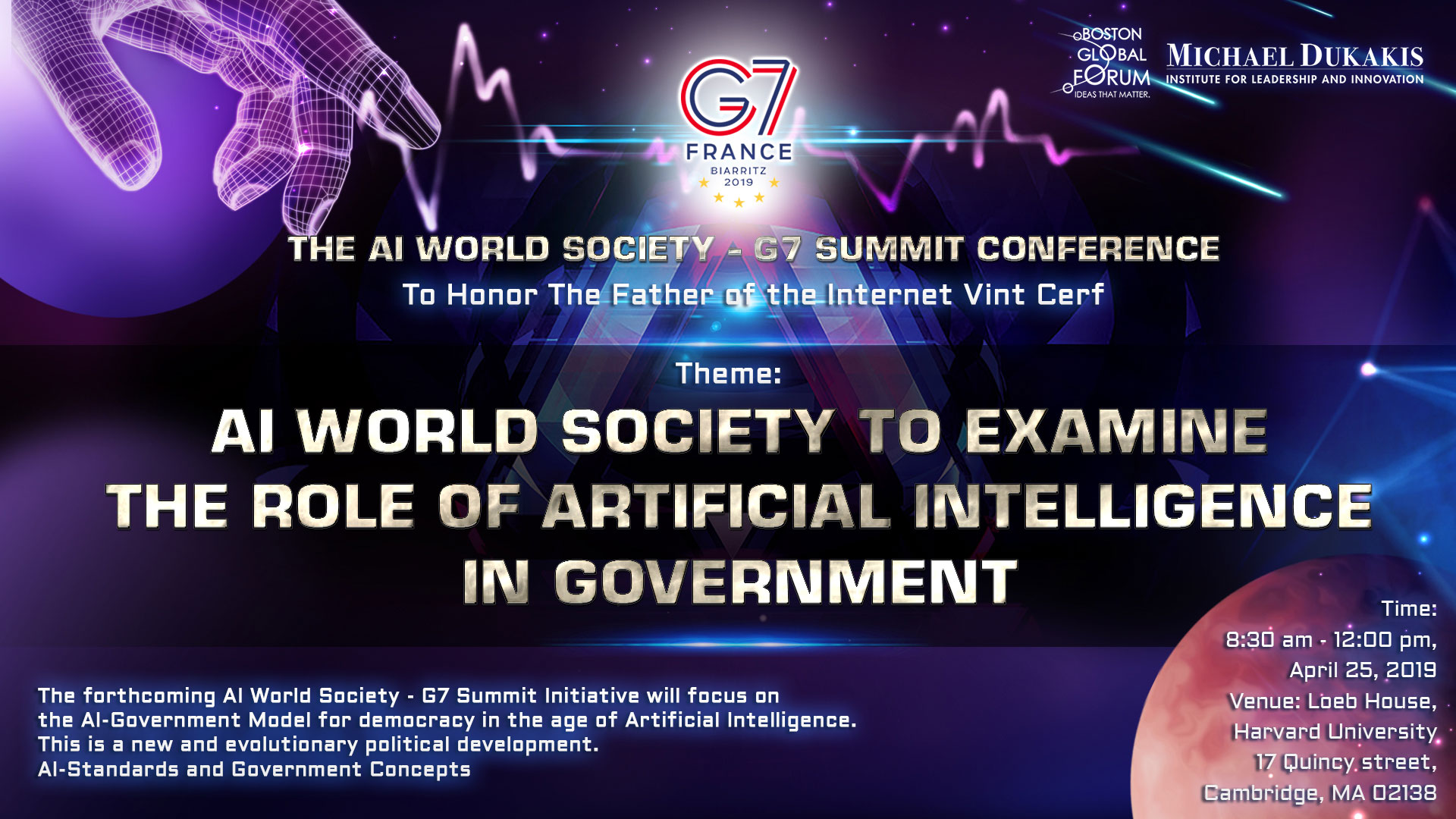 To Honor The Fathers of The Internet Vinton Cerf at AI World Society – G7 Summit Conference