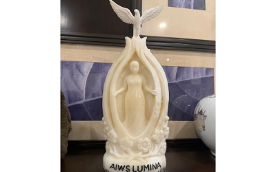 A Vietnam Navy Sailor Presents the AIWS Lumina Statue
