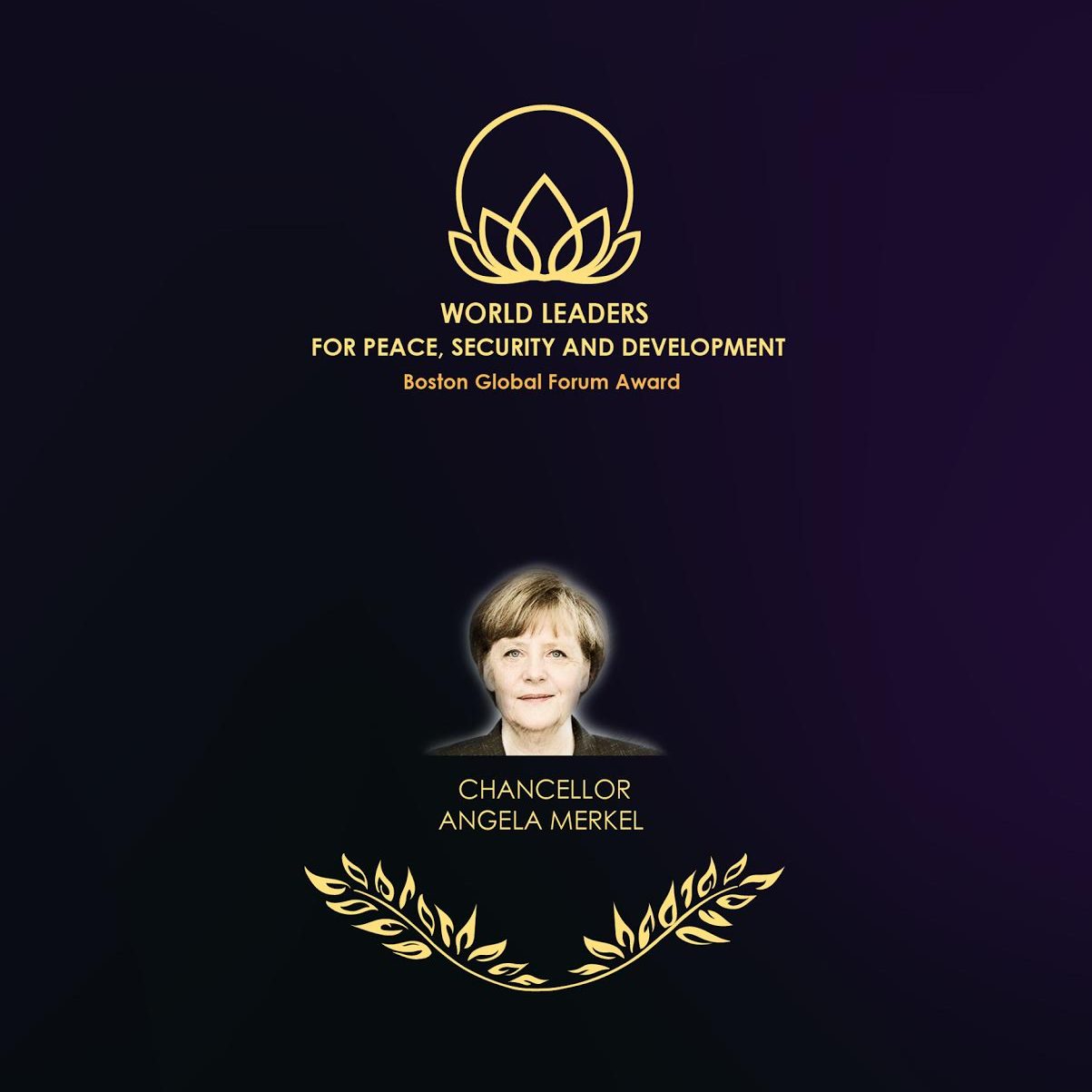 German Chancellor Angela Merkel’s thank you message to BGF’s Award