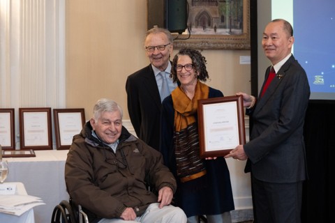 Presentation of the America 250 · AI Pioneers Award to Cynthia Dwork — Loeb House, Harvard University, May 1, 2026.