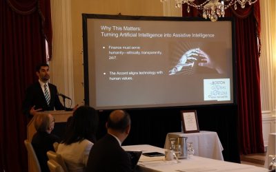 Cameron Sabet, EAA Member, Introduces the Boston Finance Accord for AI Governance 24/7 at Harvard Loeb House