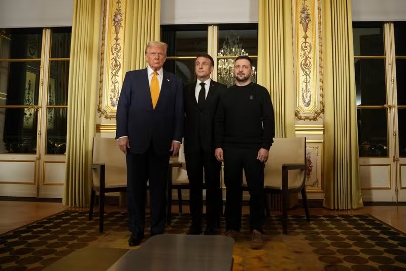 Trump, Zelensky meet in Paris as Macron hosts three-way talks