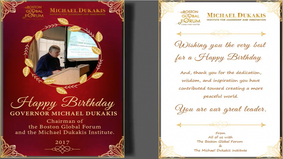 Happy Birthday Governor Michael Dukakis 2017