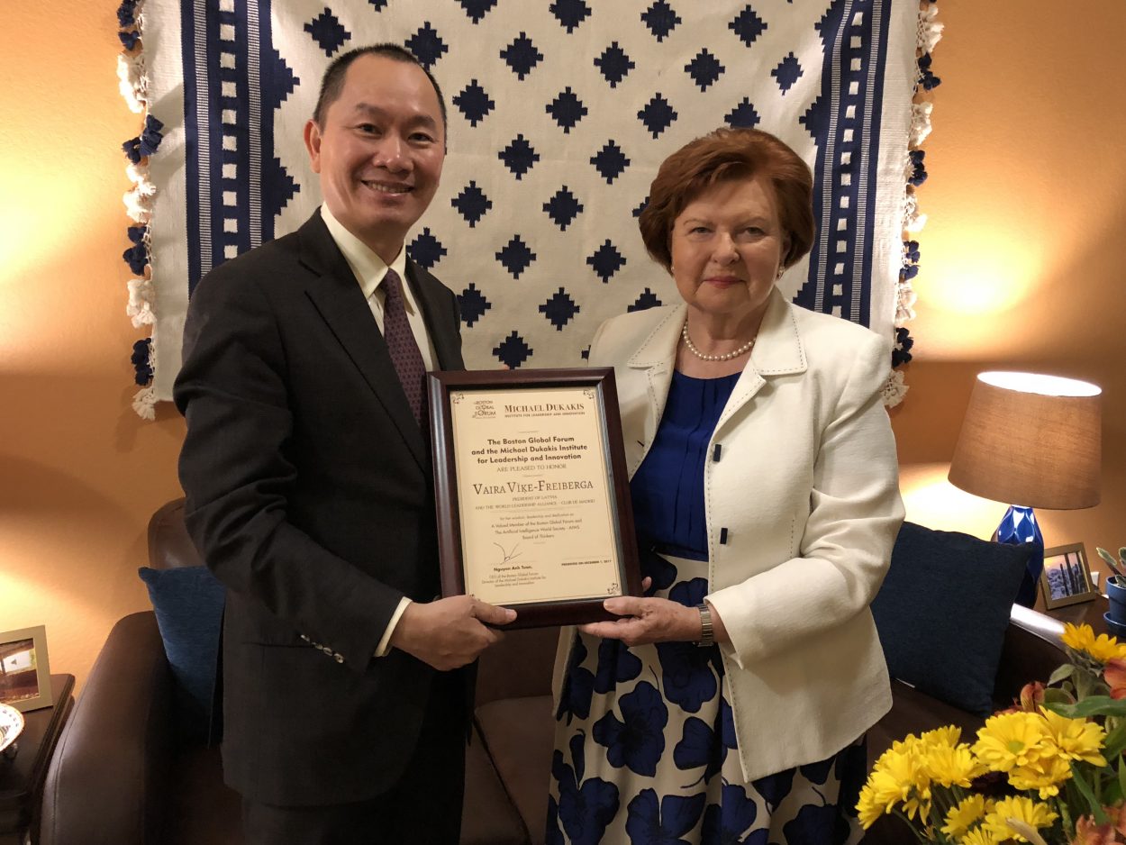 TWO BOSTON ORGANIZATIONS HONOR FORMER LATVIAN PRESIDENT VAIRA VIKE FREIBERGA