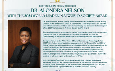 Remarks of Governor Michael Dukakis, Chair of Boston Global Forum, to honor Dr. Alondra Nelson