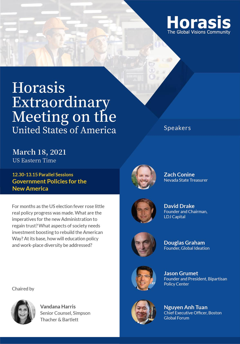 Nguyen Anh Tuan spoke at the Horasis Extraordinary Meeting on the United States of America